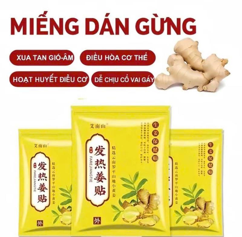   Nóng lâu  3 Gói 150 Miếng Dán Gừng Nóng Giảm Đau - Giảm Nhức Mỏi Vai Gáy Cao Dán Gừng 