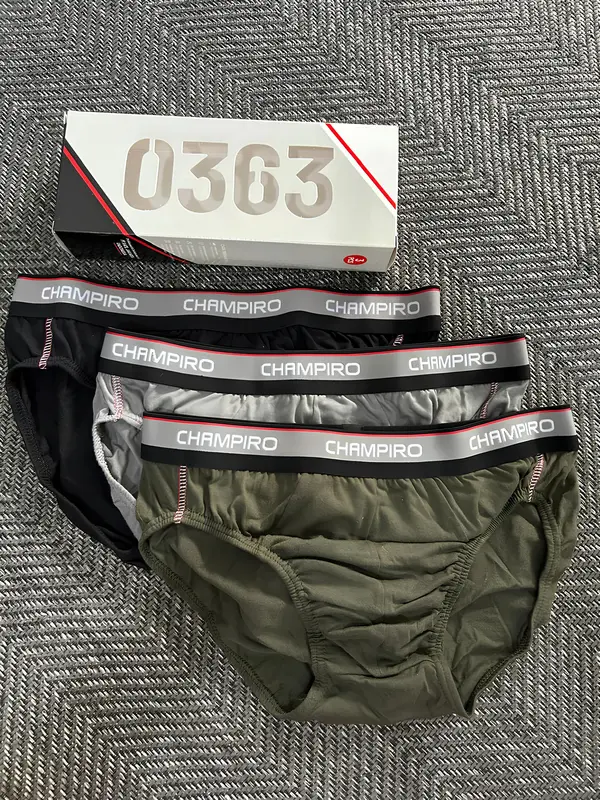 Celana Dalam CHAMPIRO 0363 Segitiga Bahan Katun Nyaman Karet Embos Merek Untuk Pria Dewasa 0