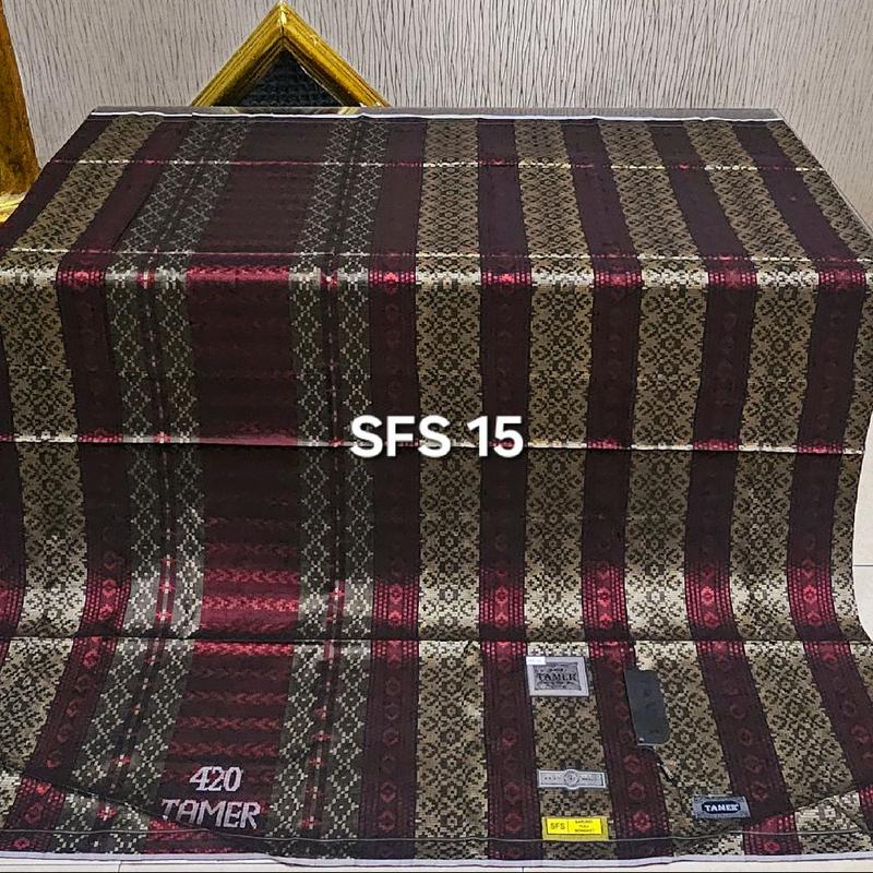 sarung tamer 420 full sutra songket mewah dewasa model bhs terbaru sgc sfs bahan halus Hitam Cokelat Navy Putih 2