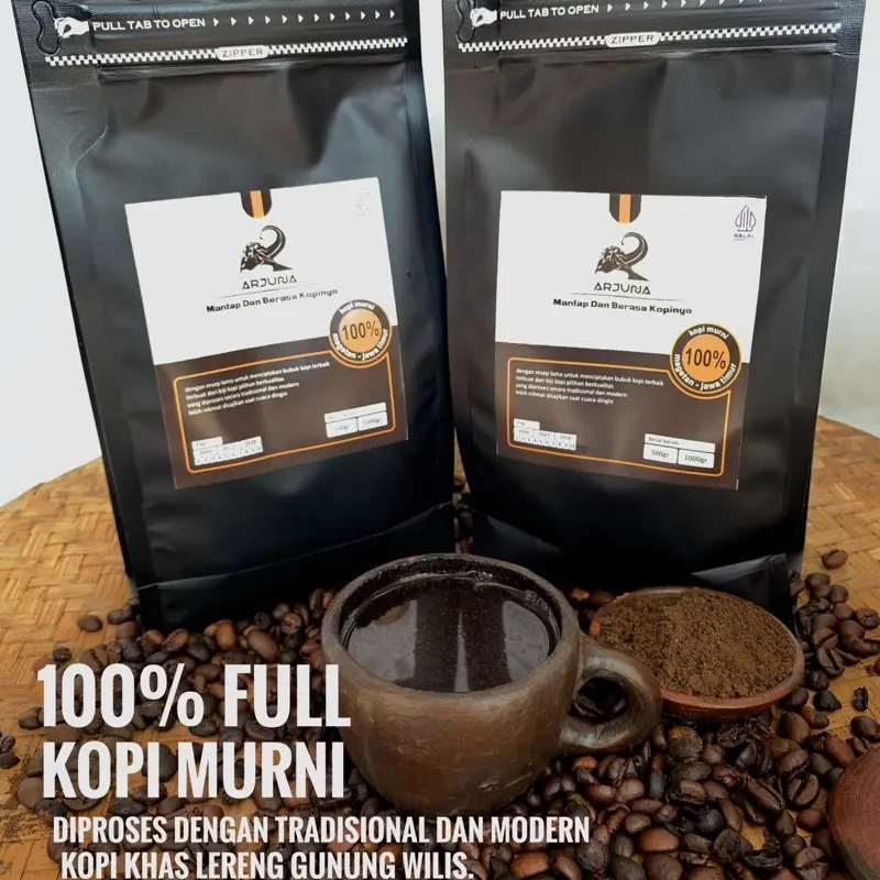 Kopi Bubuk Murni Arjuna Original Robusta Premium Lereng Gunung Wilis Termurah