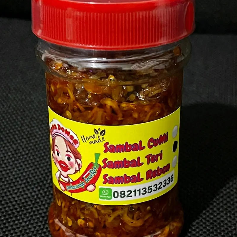 Sambal Teri Nona Dower 150gr - Produk Pedas Khas dengan Rasa Gurih dan Kaya Protein - Makanan, Food 0
