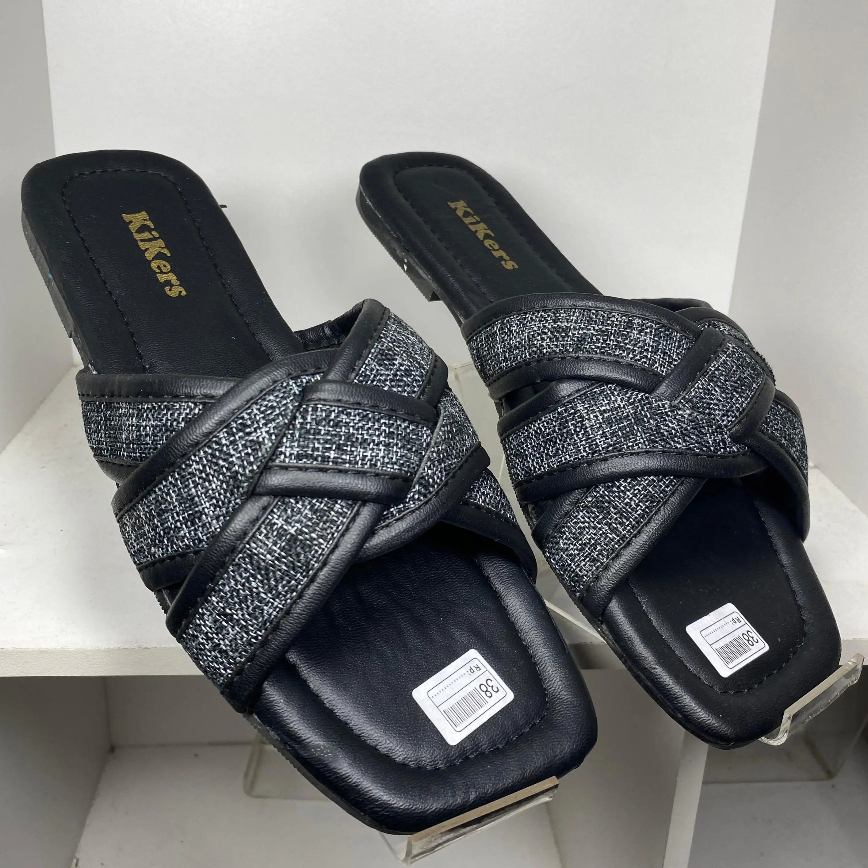 SYARIF Sandal Teplek Wanita Selop Kokop Flat Tali Silang Elegan