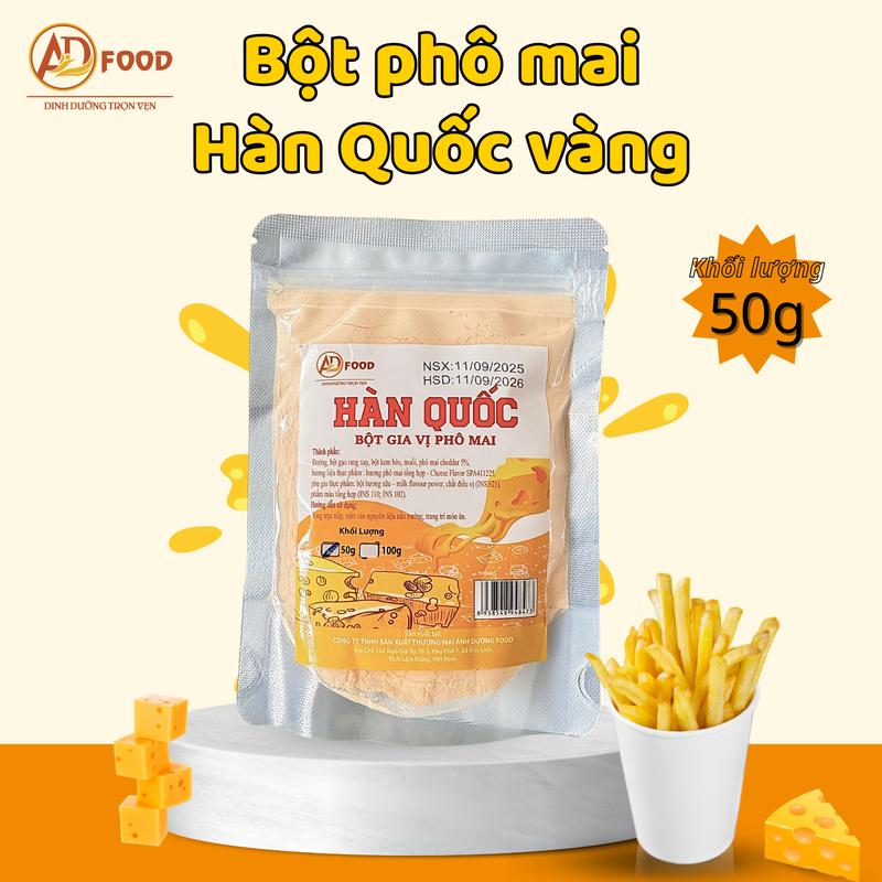 50g Bột phô mai Hàn Quốc ADFOOD màu vàng -  Dùng để rắc,  tất cả các món ăn