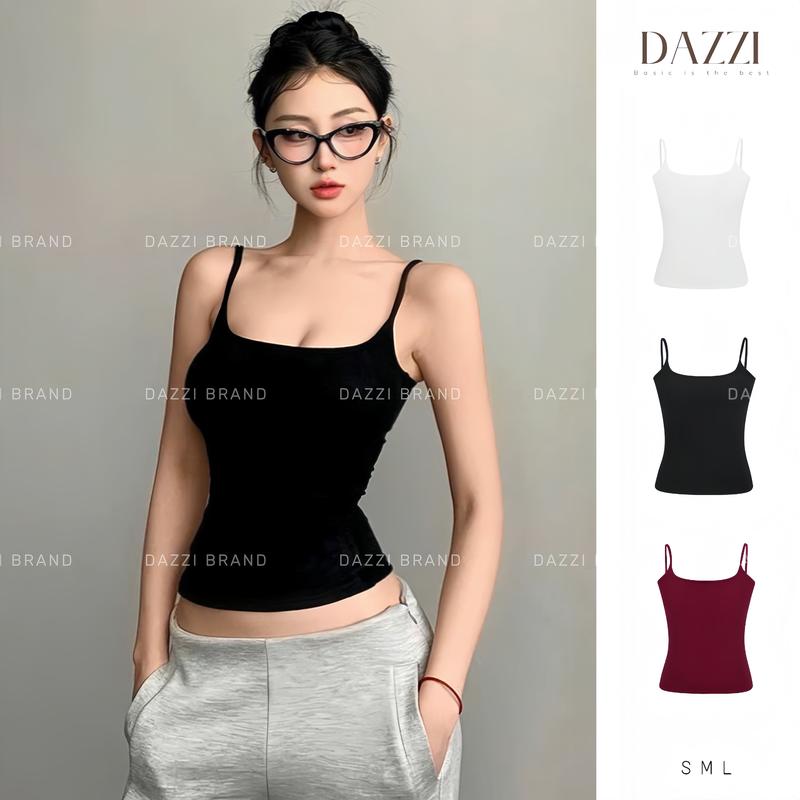 KÈM MÚT Áo hai dây nữ basic ôm dáng chất thun cotton mịn tôn dáng DAZZI Women A057