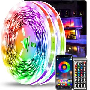USB給電 RGB LEDテープライト 40m、44キーリモコン＆APP操作対応、寝室・パーティー・クリスマス装飾向け