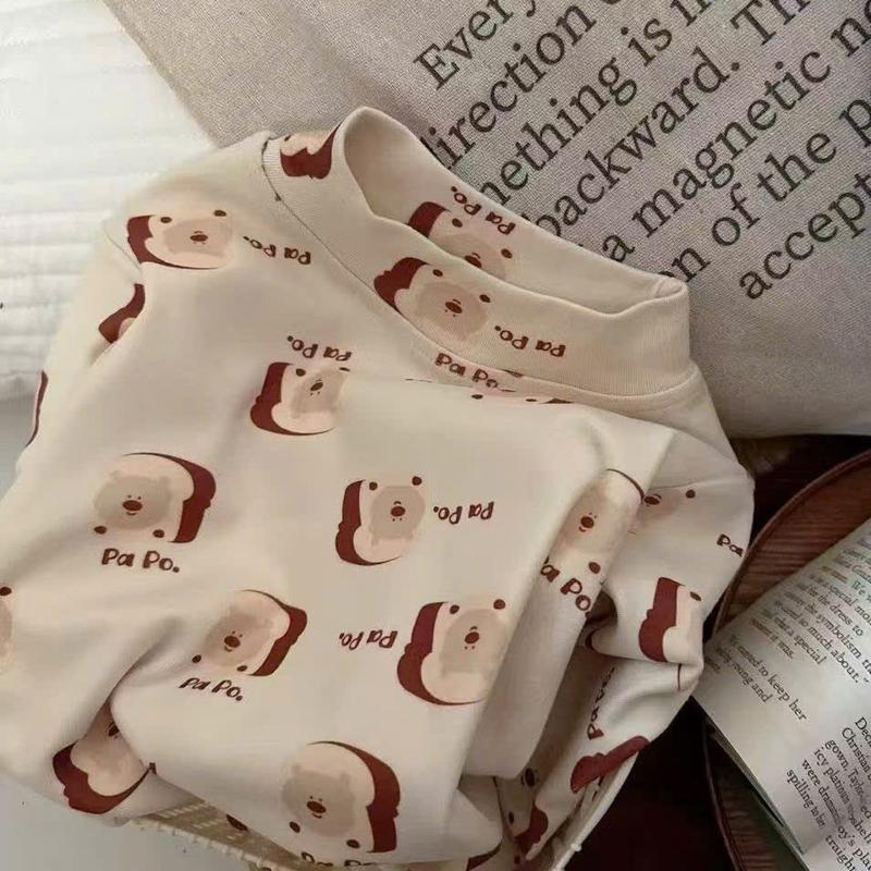 MẸ THÓC Áo bé trai bé gái: Áo giữ nhiệt in hình bánh mì mặt gấu PAPO hàng QCCC by KID CLOTHING