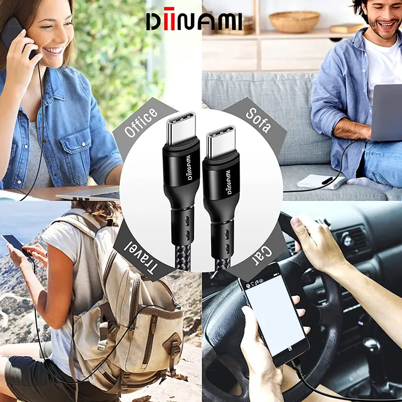 DIINAMI Kabel Data M20 Type C to Type C Fast Charging PD QC 4.0, 1.5M, 100W, 480Mbps - Cable 3