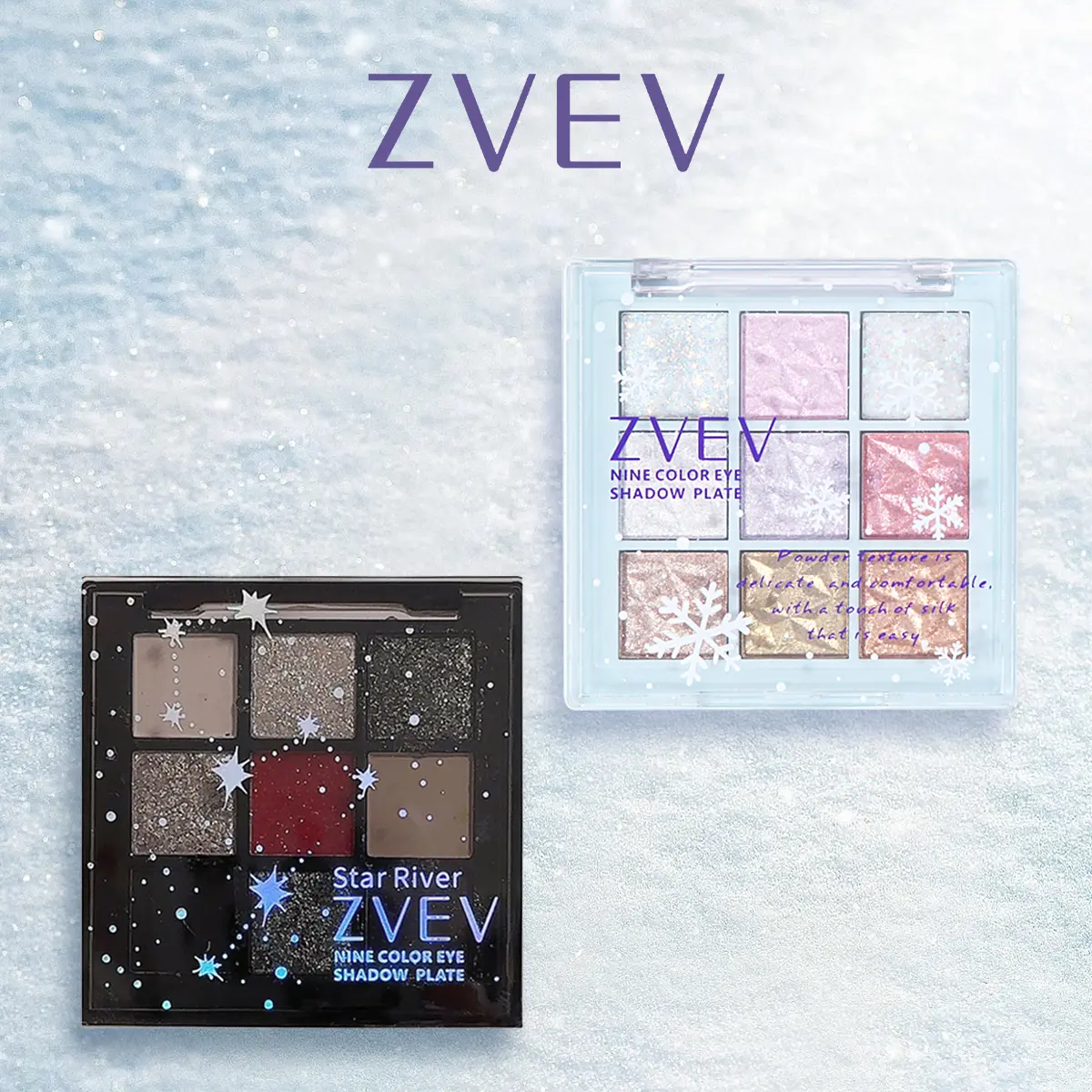 ZVEV Galaxy/Ice and Snow 9 Color eye shadow Palette