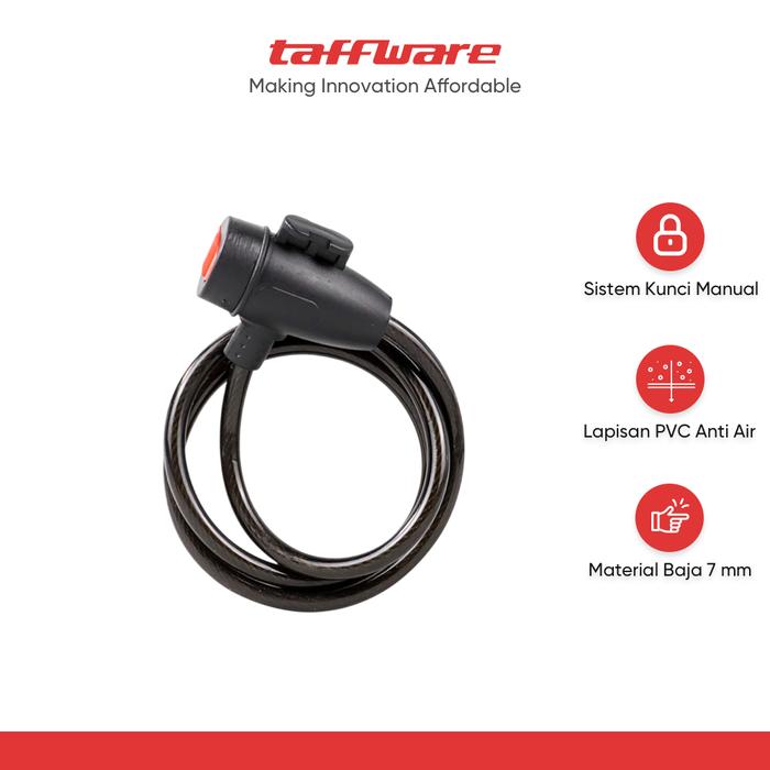 Gambar TaffGUARD Gembok Sepeda Anti Maling Cable Coil Lock Stainless Steel dari Taffware Official Store Kota Administrasi Jakarta Barat Tokopedia