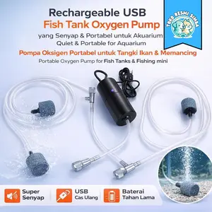 Rechargeable USB Fish Tank Oxygen Pump –  yang Senyap & Portabel untuk Akuarium Pompa Oksigen Portabel untuk Tangki Ikan & Memancing Quiet & Portable  for Aquarium Portable Oxygen Pump for Fish Tanks & Fishing mini 0258