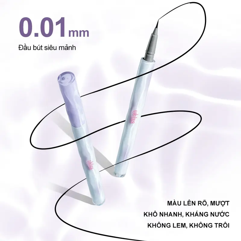 UKISS - Bút Kẻ Mắt Nước 0.5ml, Đầu Siêu Mảnh, Chống Thấm Nước,Chống Nhòe, Lâu Trôi, Mỹ Phẩm Trang Điểm Cho Nữ 2
