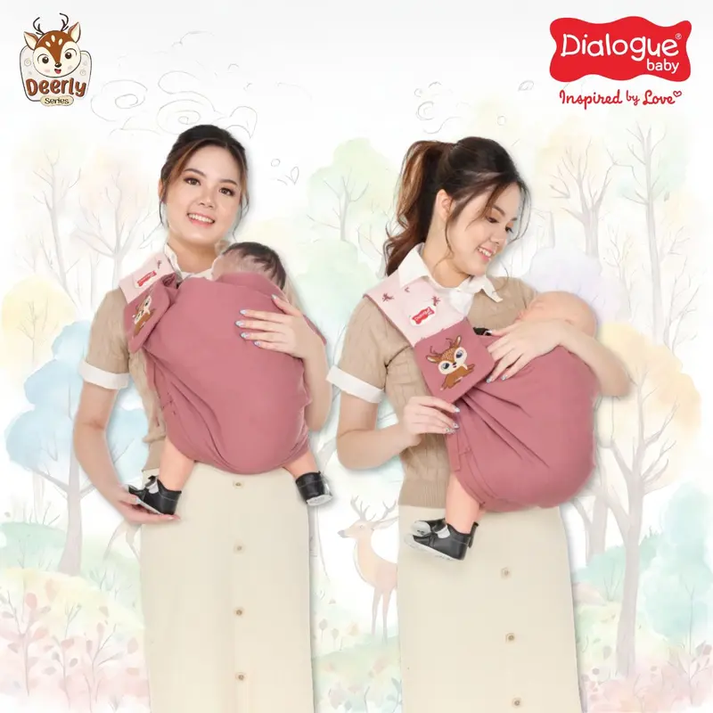 Gendongan Bayi Samping 4 in 1 Dialogue Baby Deerly Series DGG4323 Sling Murah Newborn M Shape 1