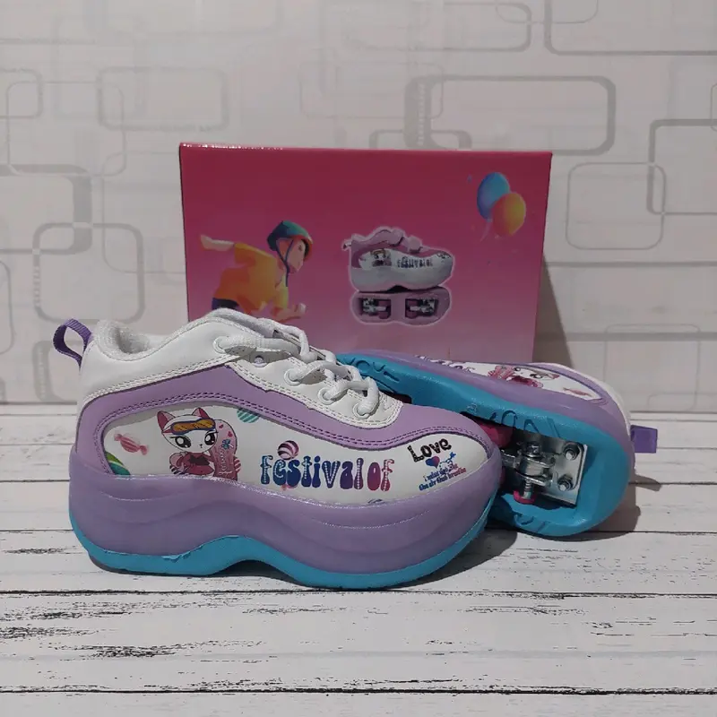 Sepatu roda NON LED karakter anak roda 4 / sepatu roda 2 in 1 / Sepatu roda anak perempuan / sepatu roda anak laki laki 1