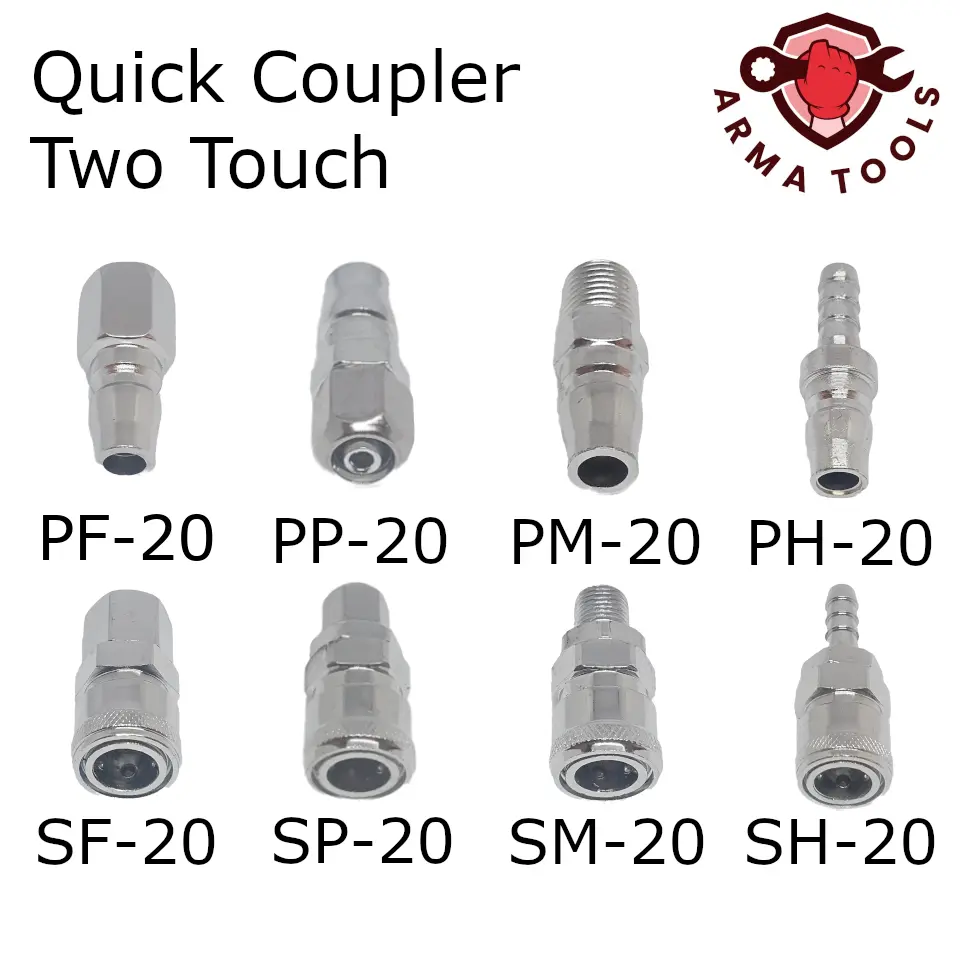 Quick Coupler Two Touch PM-20 PH-20 PF-20 PP-20 SH-20 SM-20 SF-20 SP-20/ Sambungan Selang Kompresor Kopler