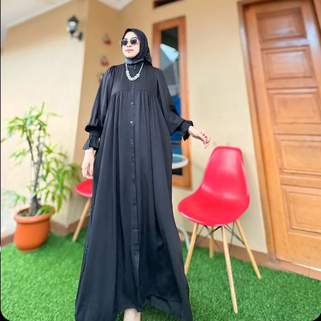 Lula Dres-Dres Gamis Muslim Kekinian-Bahan adem Lembut-Baju Lebaran 2025