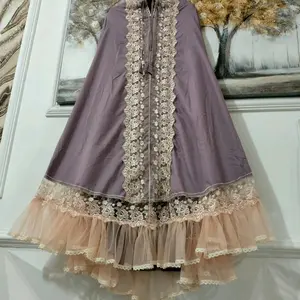 Mukena QueenSa Katun Mikro Premium dengan Renda Tille Burkat, Model Dinamis, Nyaman dan Dingin, Ukuran Real Pola - Bawahan Muslim Mewah