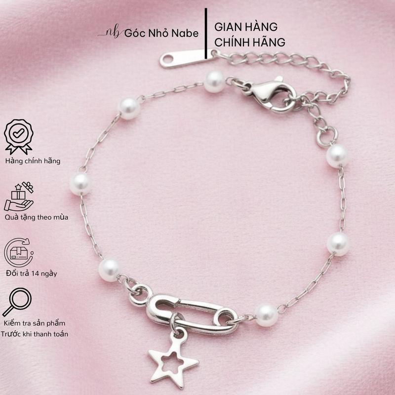    KHÔNG ĐEN GHỈ   Safety pin bé - Vòng Tay Safety Pins Lonely Star Vì Sao ? vòng tay  nữ titanium 
