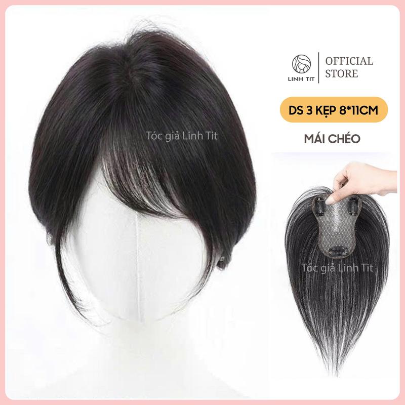 [BẢN MỚI] Phủ hói mái chéo DS 3 kẹp 8*11cm chất liệu lưới tàng hình [ TÓC GIẢ LINH TÍT]