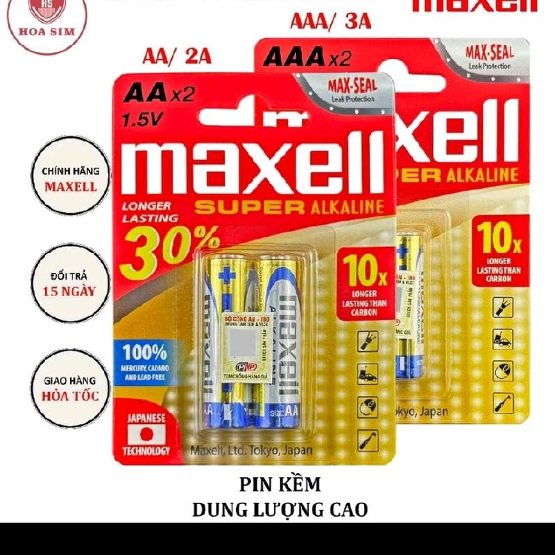 Maxell Pin AA AAA 1.5V Super Alkaline Dung Lượng Cao Sử Dụng Đến 2031 Maxell