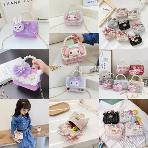 [KIDSFASHIONKOLEKSI] Tas Selempang Anak/ Slingbag Anak / Tas Rantai Linen Persegi Kecil MOTIF BUNNY & FLOWER & Frozen