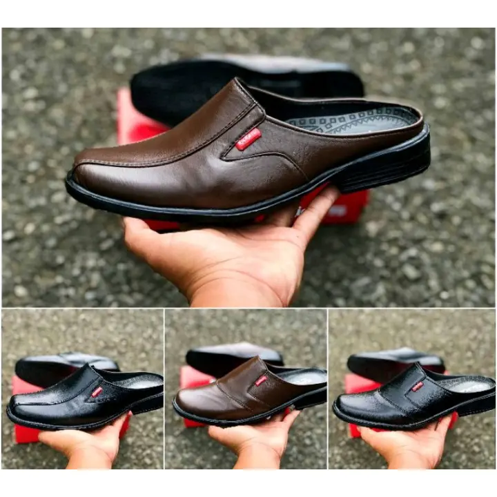 Sandal Sepatu Pria Kulit Asli Slop Bustong Kickers Casual Formal Original Murah Kualitas Terbaik