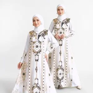 Malika Gold-Emblem Abaya Eksklusif & Mewah Bahan Amany Princess Lembut