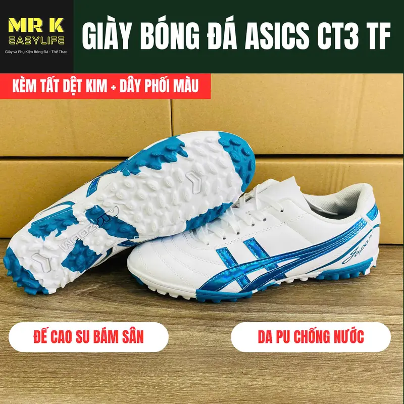 [MỚI] Giày Đá Bóng Nam ASICS CT3, đế cao su TF, khâu full đế, êm, tặng kèm tất + dây phối màu, Sport, Đá Banh sân cỏ nhân tạo, thể thao, tập thể dục 1
