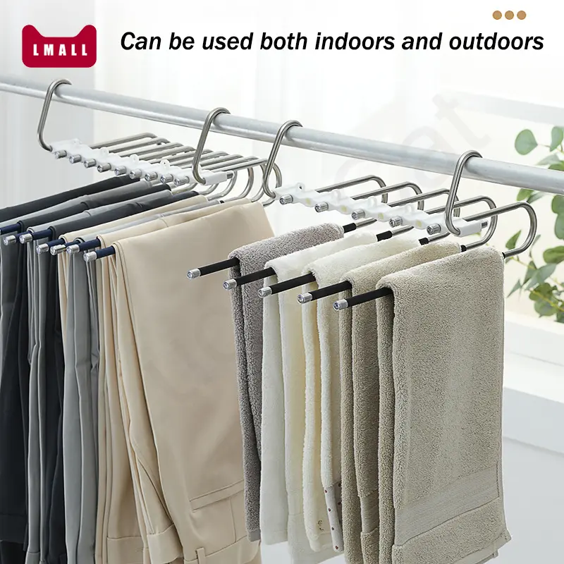 [SG] Stainless Steel 5-tiers Pants Trousers Hangers, Closet Organizer/Space Saving Multifunctional Pants Rack
