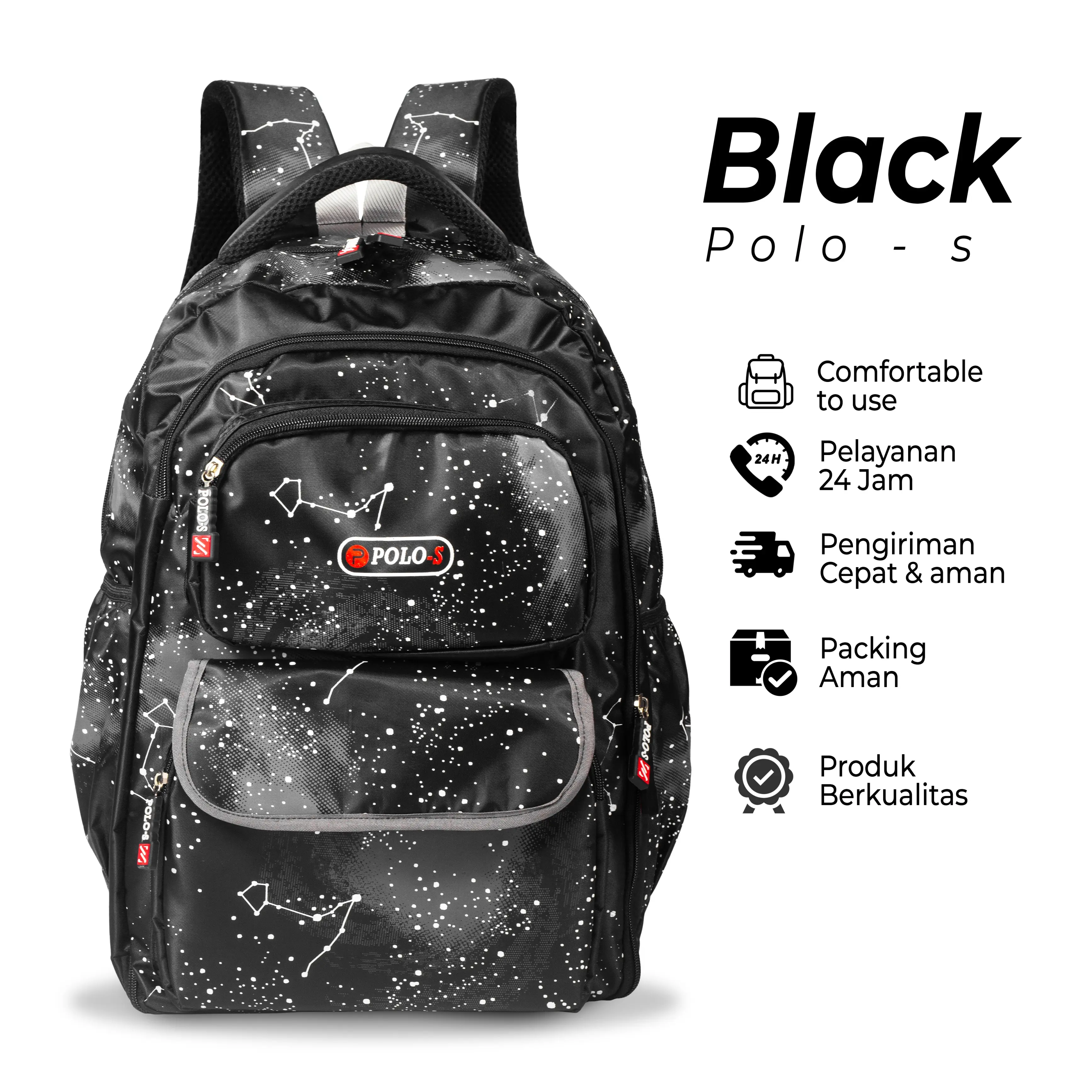[Grosir Aneka Tas] Ransel Tas Sekolah Anak 17" POLO-S Premium Backpack