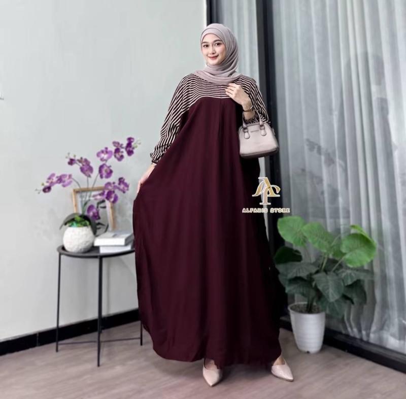 Product Introduction of ￼Kaftan Motif Cunda Rayon Jumbo Ld 180 Kaftan Muslim Wanita Nyaman Tebal Gamis By Alinrafd 5