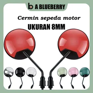 A BLUEBERRY Kaca Spion Bulat Pendek Sepeda Listrik Universal/ Rear View Mirror E-bike
