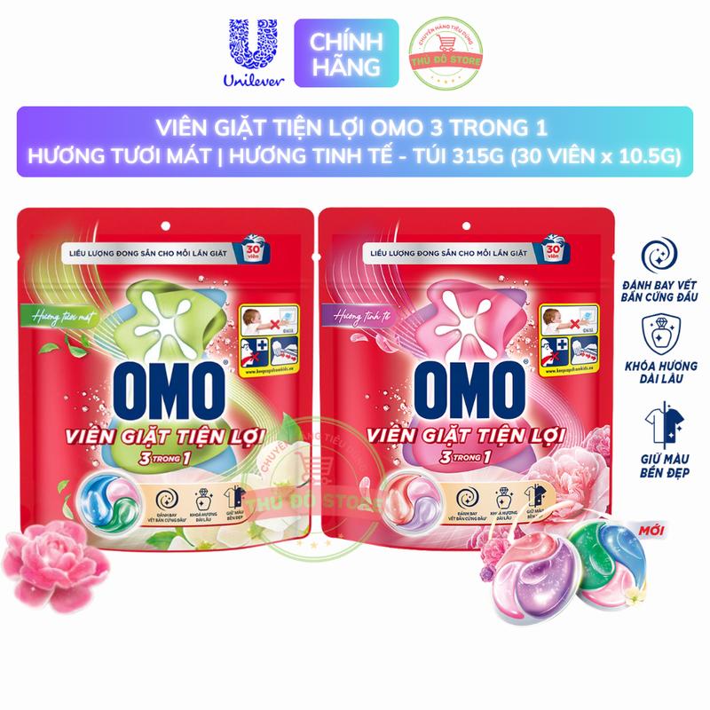 Viên Giặt OMO Tiện Lợi 3 Trong 1 - 30 Viên/ Túi