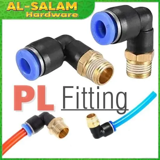 PL Elbow Pneumatic Fitting L Shape Push In Hose OD 6mm 8mm 10mm 12mm Air Quick Connector Automation Precision