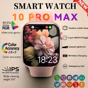 CHRL STORE.ID | Smartwatch 10 Pro Max Jam Tangan Pintar Pria Wanita Bluetooth Detak Jantung Cek Darah Dll