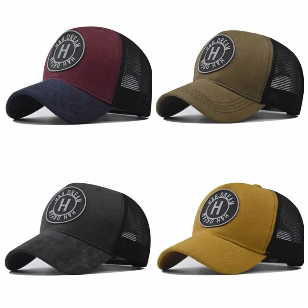 Sunhat Two-tone Baseball Cap Breathable Stitching Mesh Cap Sun Protection Cotton Snapback Hat Trucker Hat