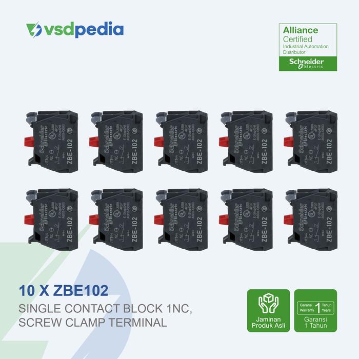 Gambar SCHNEIDER ELECTRIC ZBE102 SINGLE CONTACT BLOCK 1 NC SCREW CLAMP TERMINAL KONTAK TAMBAHAN XB4 XB5 (10 PCS) dari vsdpedia Kota Administrasi Jakarta Timur Tokopedia