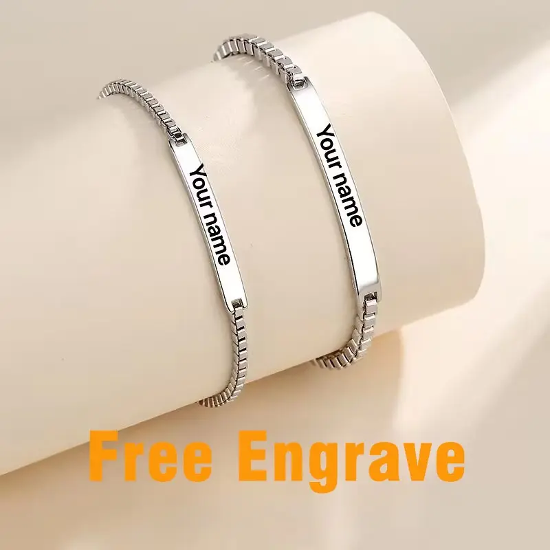 Engrave Couple Bracelet Men Women Valentine's Day Gift Customization Do Not Fade