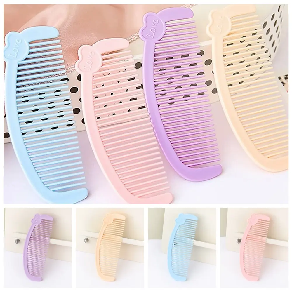 Child Daily Care Hair Care Mini Comb Love Portable Cute Hair Comb Plastic Candy Color Kids Hair Brush Travel