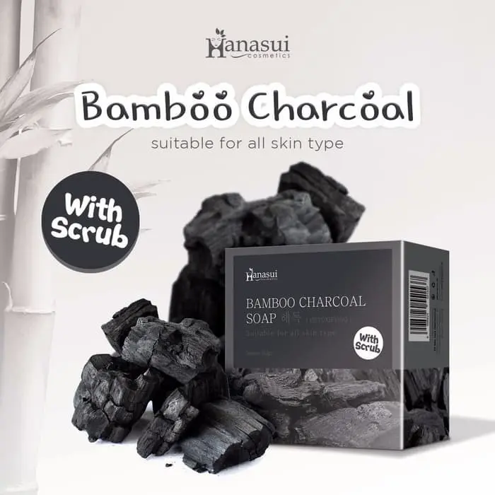 Hanasui Bamboo Charcoal & sloe vera Soap with Scrub BPOM Sabun Hanasui 0