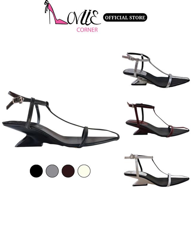 LOVIIECORNER - GIÀY CAO GÓT NỮ THỜI TRANG DÂY MẢNH MŨI NHỌN - SANDAL CAO GÓT KHOÉT EO SANG CHẢNH CAO 5 PHÂN - G250823
