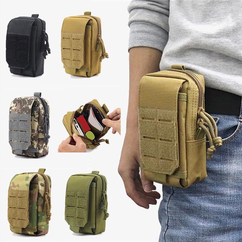 Product Introduction of Waist Bags Men's Outdoor Casual Waist Pack Coin Purse Mobile Phone Case nylon Work Waist Case Bag Army Military EDC Small Bag 19