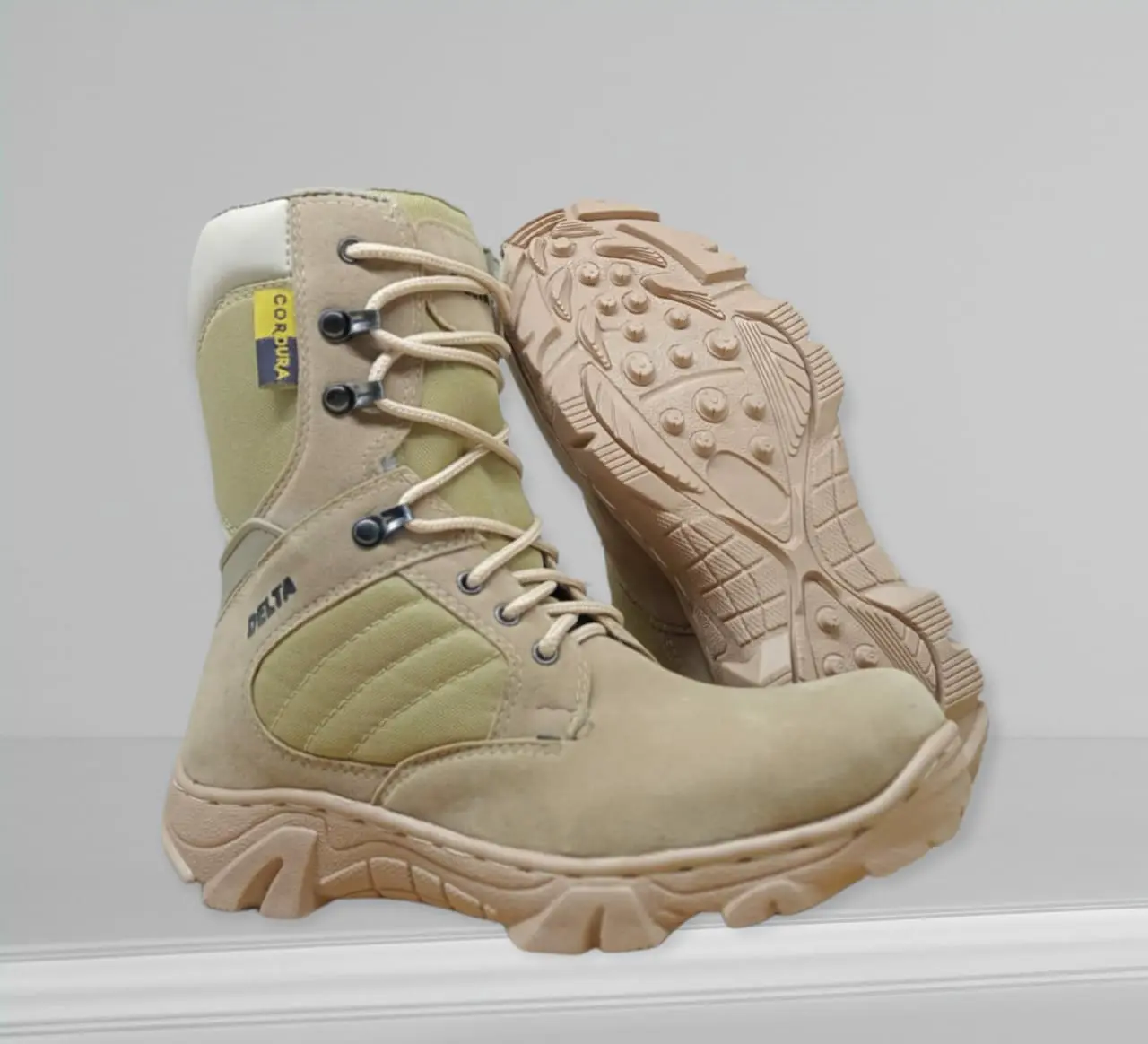 Sepatu Safety Boots Delta Ujung Besi Sepatu Pdl Tactical Polpp Cream 8 inci