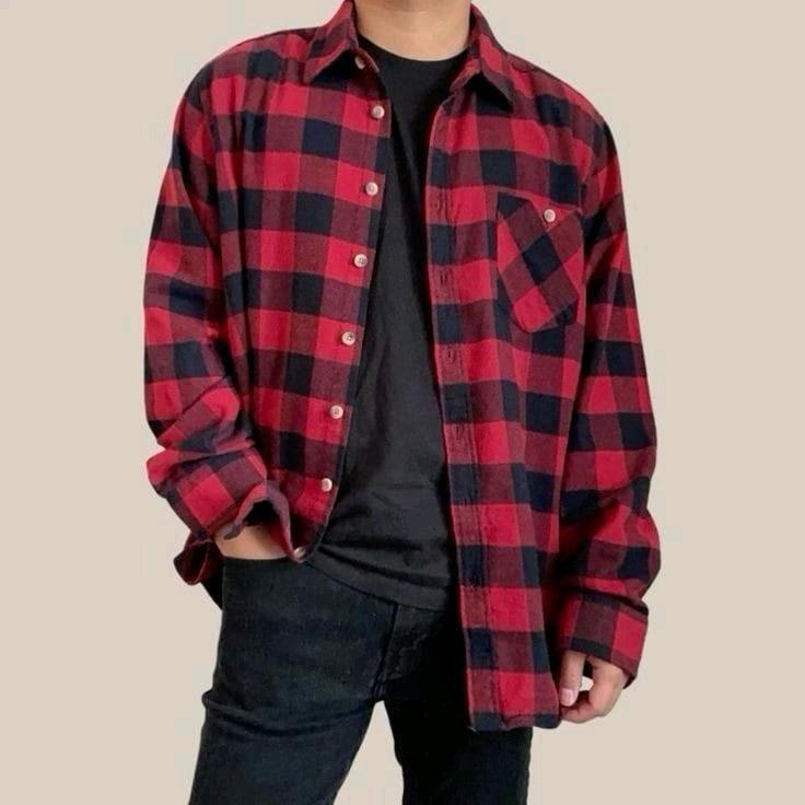 PROMO KEMEJA FLANEL LENGAN PANJANG HIGH QUALITY PREMIUM ORIGINAL BRAND UNISEX (PRIA & WANITA) UK M L XL Formal Lembut Nyaman Santai Kotak catur Distro Casual Motif baju kotak kotak pria kemeja  anak kemeja flanel formal baju hems  lengan panjang Keren 7