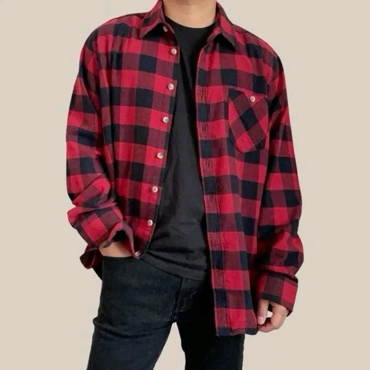 PROMO KEMEJA FLANEL LENGAN PANJANG HIGH QUALITY PREMIUM ORIGINAL BRAND UNISEX (PRIA & WANITA) UK M L XL Formal Lembut Nyaman Santai Kotak catur Distro Casual Motif baju kotak kotak pria kemeja  anak kemeja flanel formal baju hems  lengan panjang Keren 6