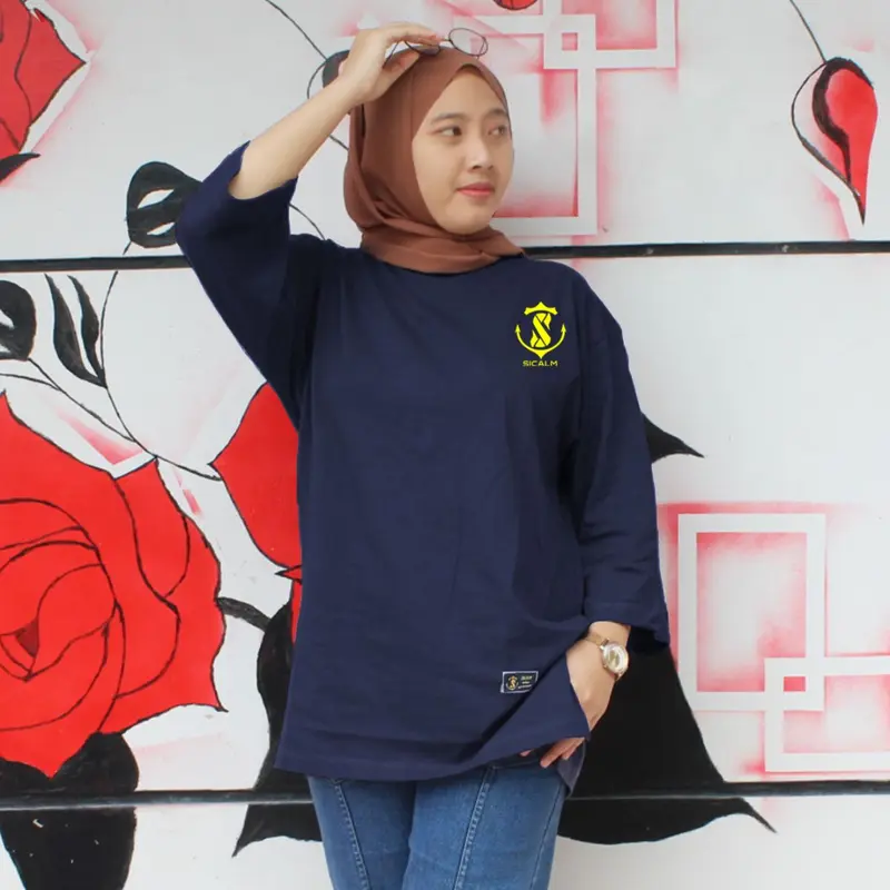 kaos oversize wanita sicalm jumbo lengan panjang premium kaos polos terbaru bahan katun combed 24s tebal adem lembut soft atasan wanita hijab basic muslimah blouse cewek gemoy terlaris Baju Dewasa Oblong 6