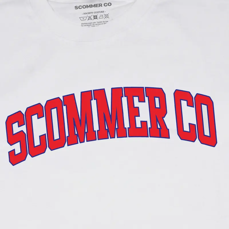 Scommer T-shirt White Font Bold Red Keren Nyaman Panjang Sablon Pria Distro 2