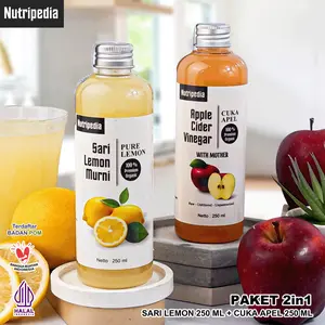 NUTRIPEDIA PAKET 2IN1 SARI LEMON 250ML DAN CUKA APEL 250ML HALAL BPOM