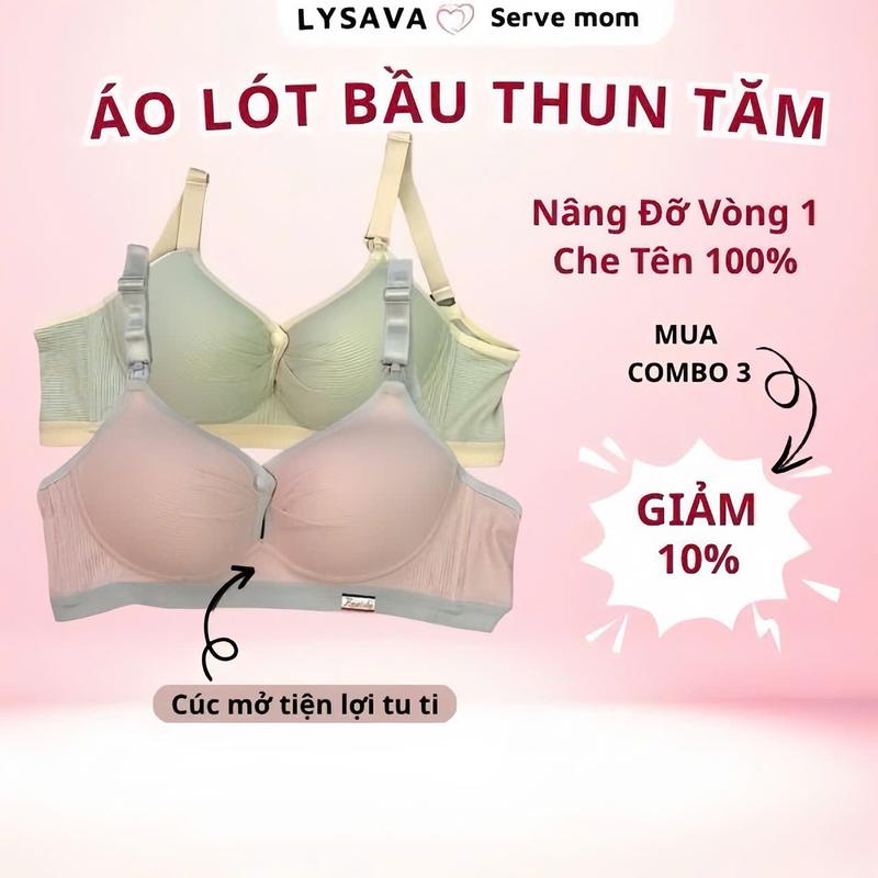 Áo lót mẹ bầu không gọng chống chảy xệ Lysava nâng ngực có cúc mở ngang thuận tiện bé ti Bigsize AL2