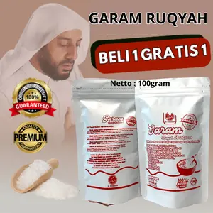 Garam Ruqyah Al Mubarok 100gram Perlengkapan Mandi Ruqyah Membersihkan Aura Negatif Garam Al Fatah Al Asmaul Husna Cocok Untuk Mandi Dan Meruqyah Aura Negatif
