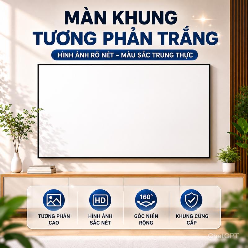 Màn Khung Cao Cấp 100inch - Tăng Độ Mịn Của Hình Ảnh